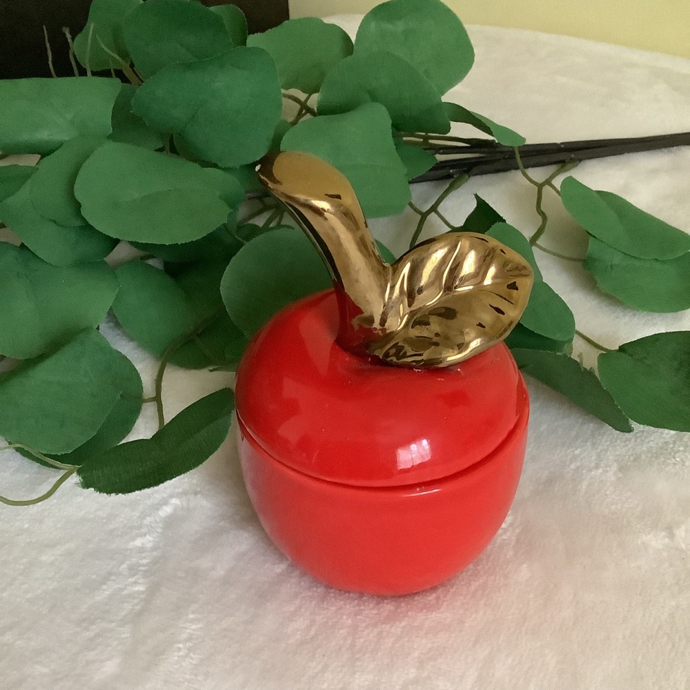 Ceramic Red Apple Trinket Dish